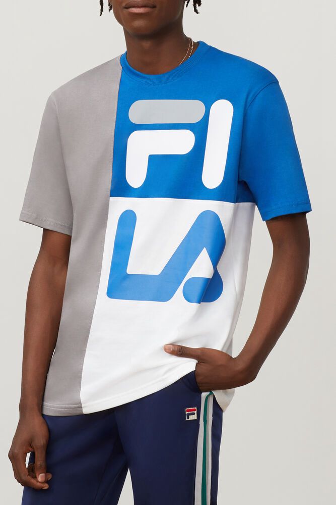 Fila Miesten Paidat Indo Crew Harmaat/Sininen - CVGM-68792